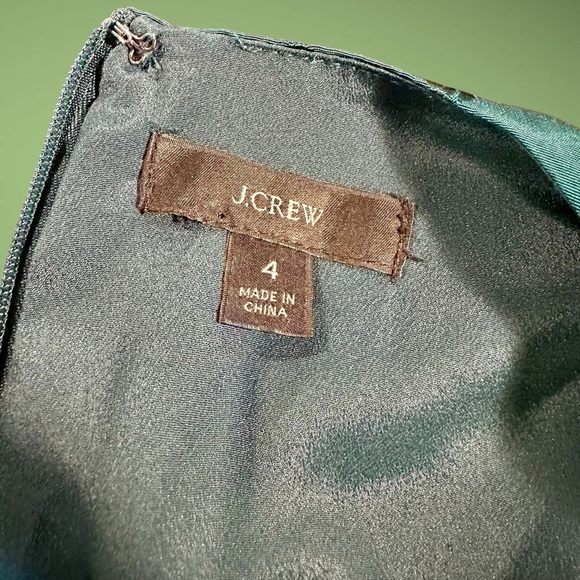 J. Crew ‘Shift Dress in Jacquard Floral Dot’ in “Dark Spruce” Green Size 4 - Picture 4 of 16